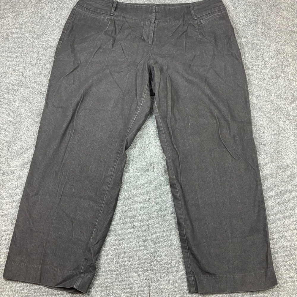 Cato Womens Plus Size 20WP 20W Petite Dark Gray Charcoal Dress Pants Trousers